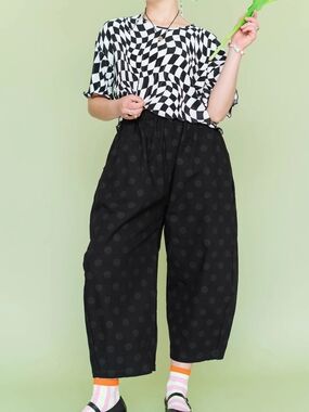 Black Polka Dot Balloon Pants